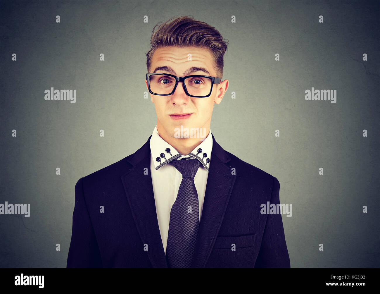 Young man with snobbish expression Stock Photo