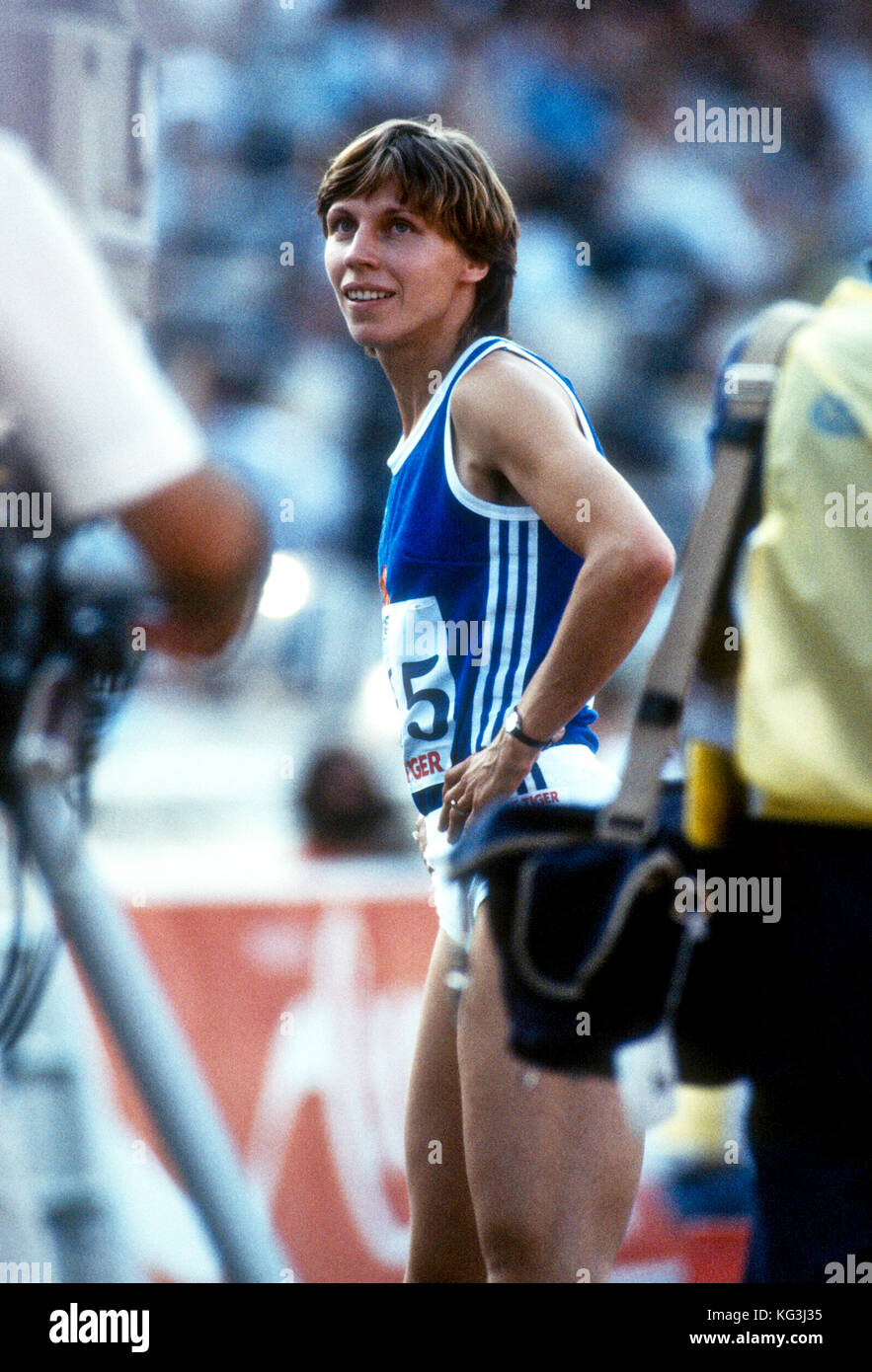 MARITA KOCH East German Athlete in athletics after she wonn 400m at European Championship in the Athena 1982 Stock Photo