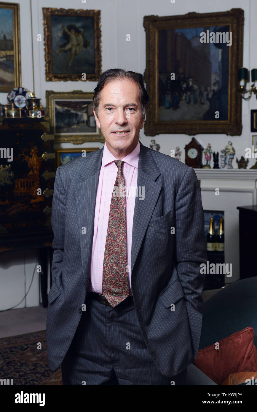 Lord Howard Flight, a conservative politician and a member of the House of Lords photographed in his home in central London. Photo by Troika Stock Photo