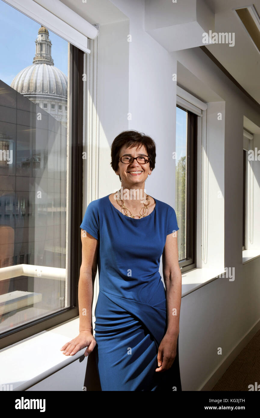 Joanne Seger, National Association of Pension Funds (NAPF) chief executive photographed in their offices in the City of London. Photo by Michael Walte Stock Photo