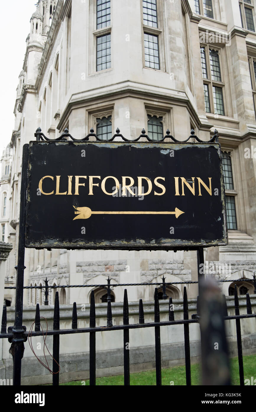 sign for cliffords inn, chancery lane, london, england, a 1930s