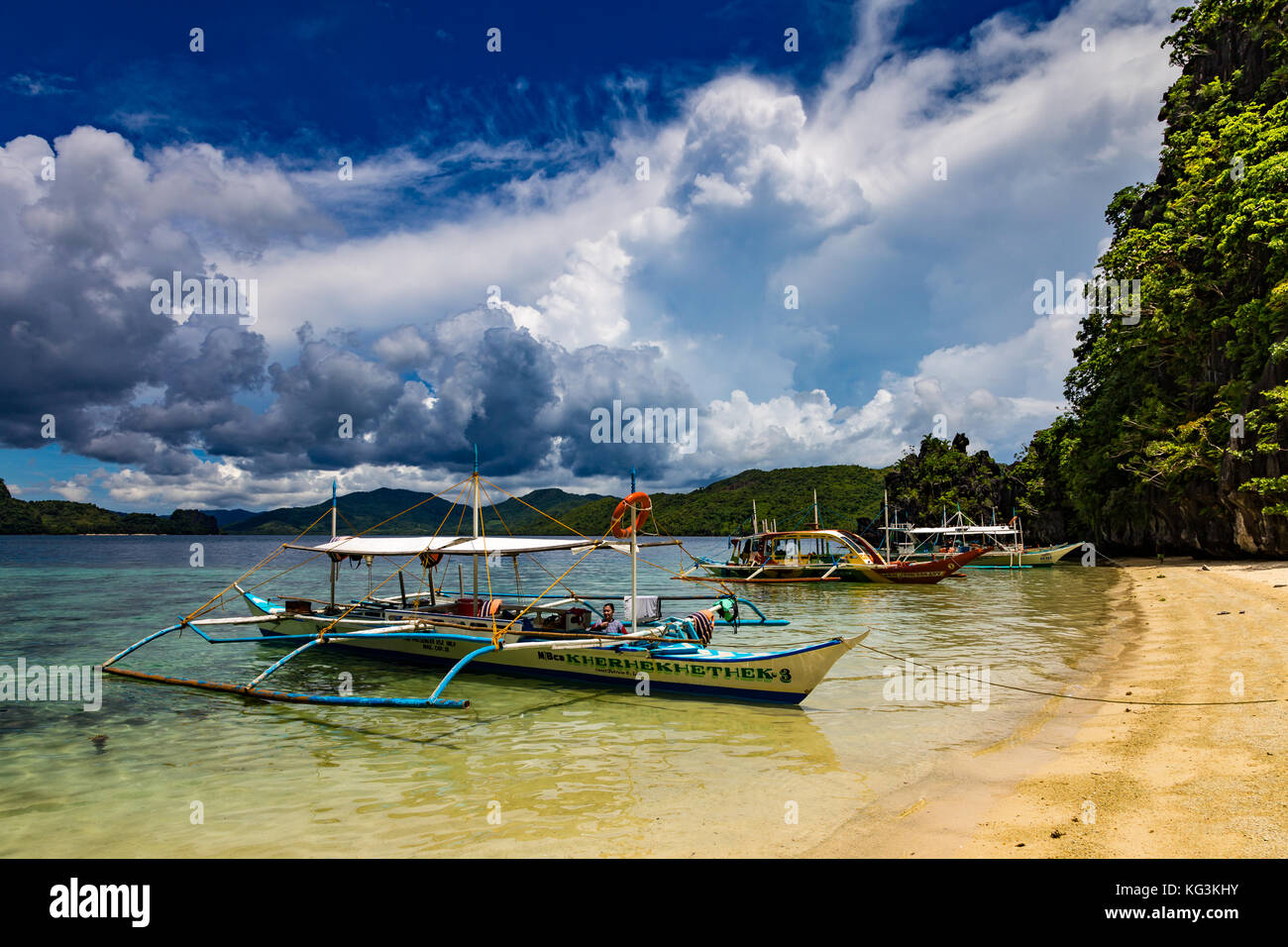 Asia Philippines Palawan El Nido Entalula Island, one of the highlights