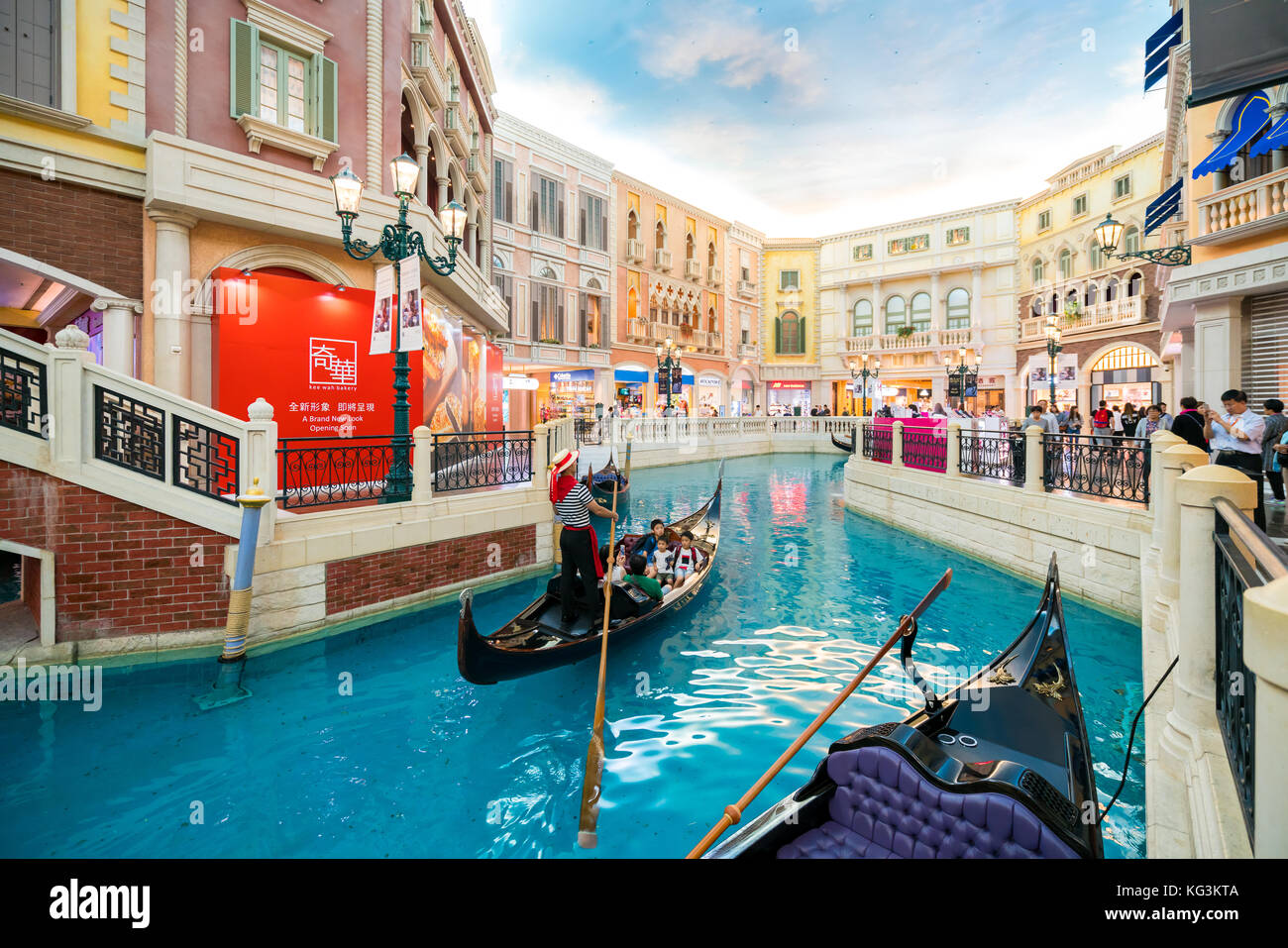 Macau (Macao), China - October 15, 2017 : The Venetian Macau interior view. Macau is the gambling capital of Asia. Stock Photo