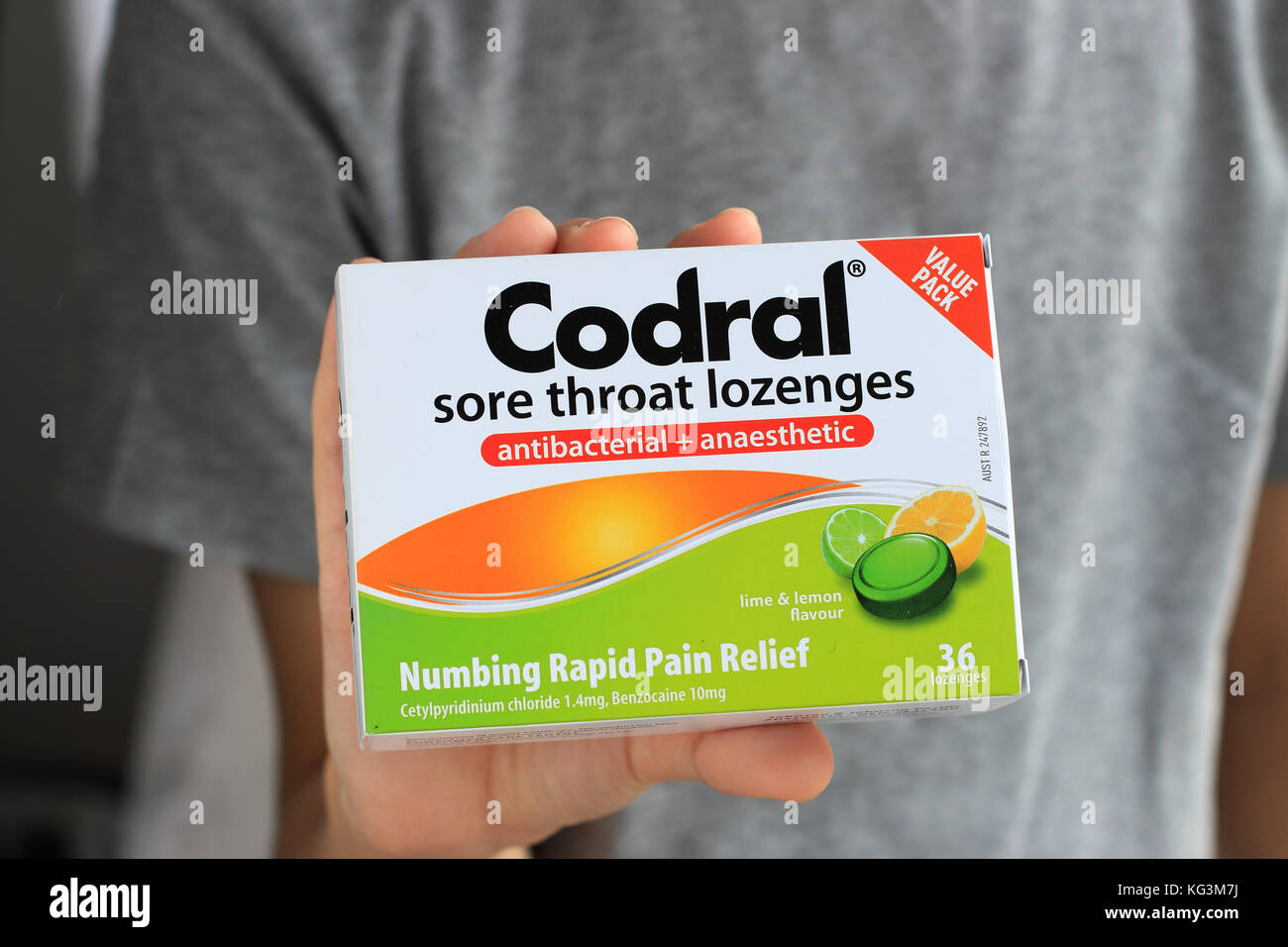 Codral Sore Throat lozenges Stock Photo