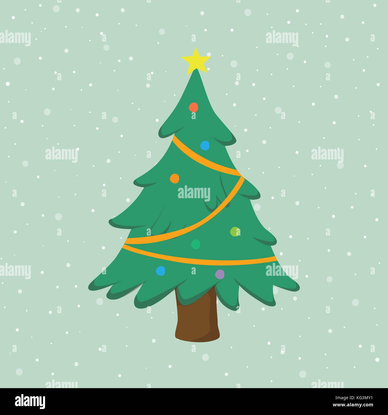 Christmas tree with snow background Stock Vector Image & Art - Alamy