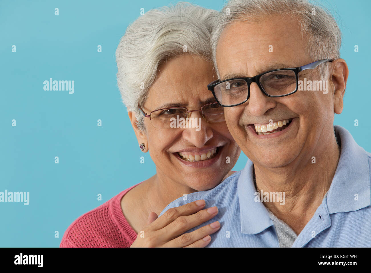 Portrait of senior couple smiling Stock Photo