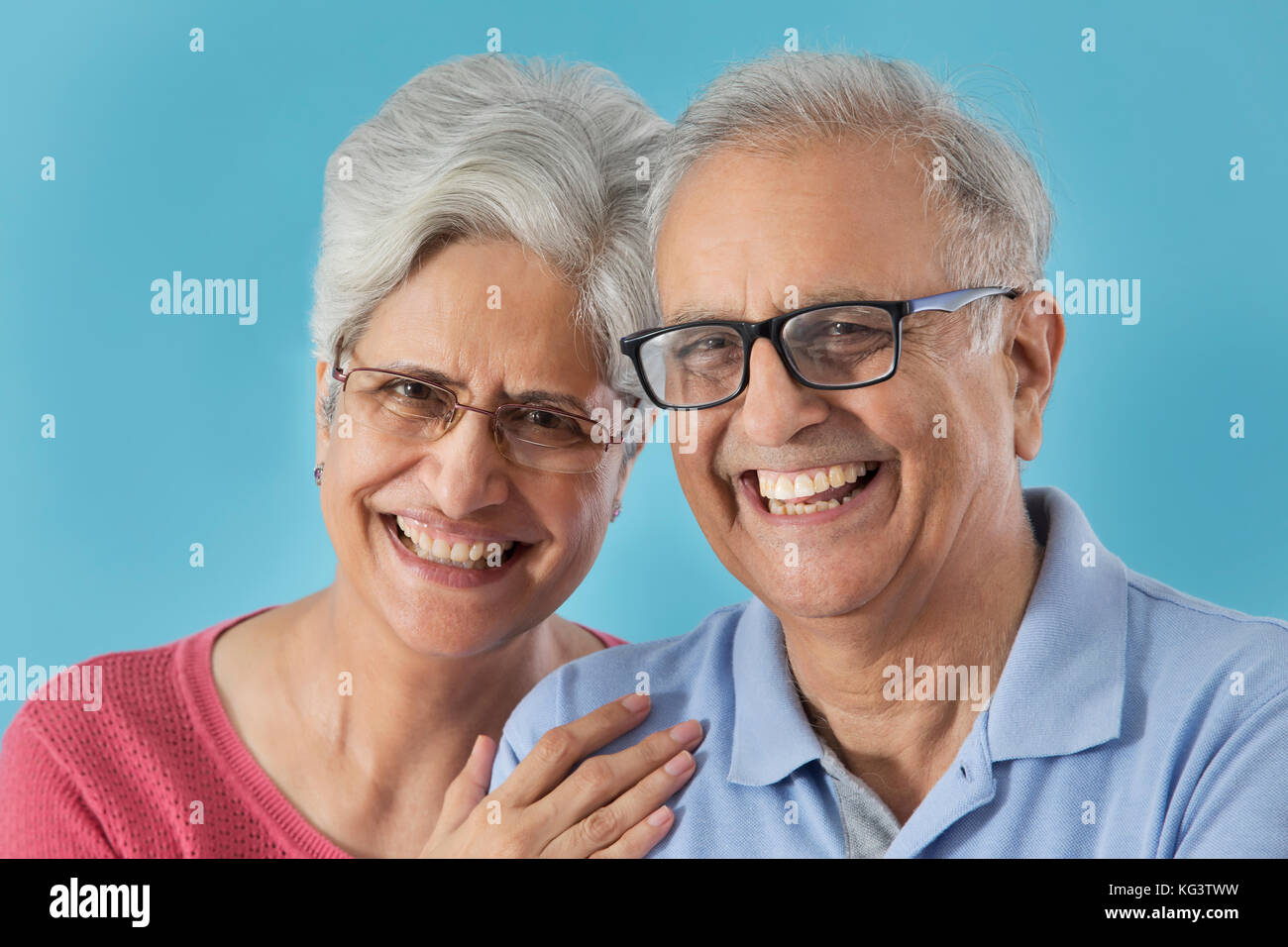 Portrait of happy old couple Stock Photo