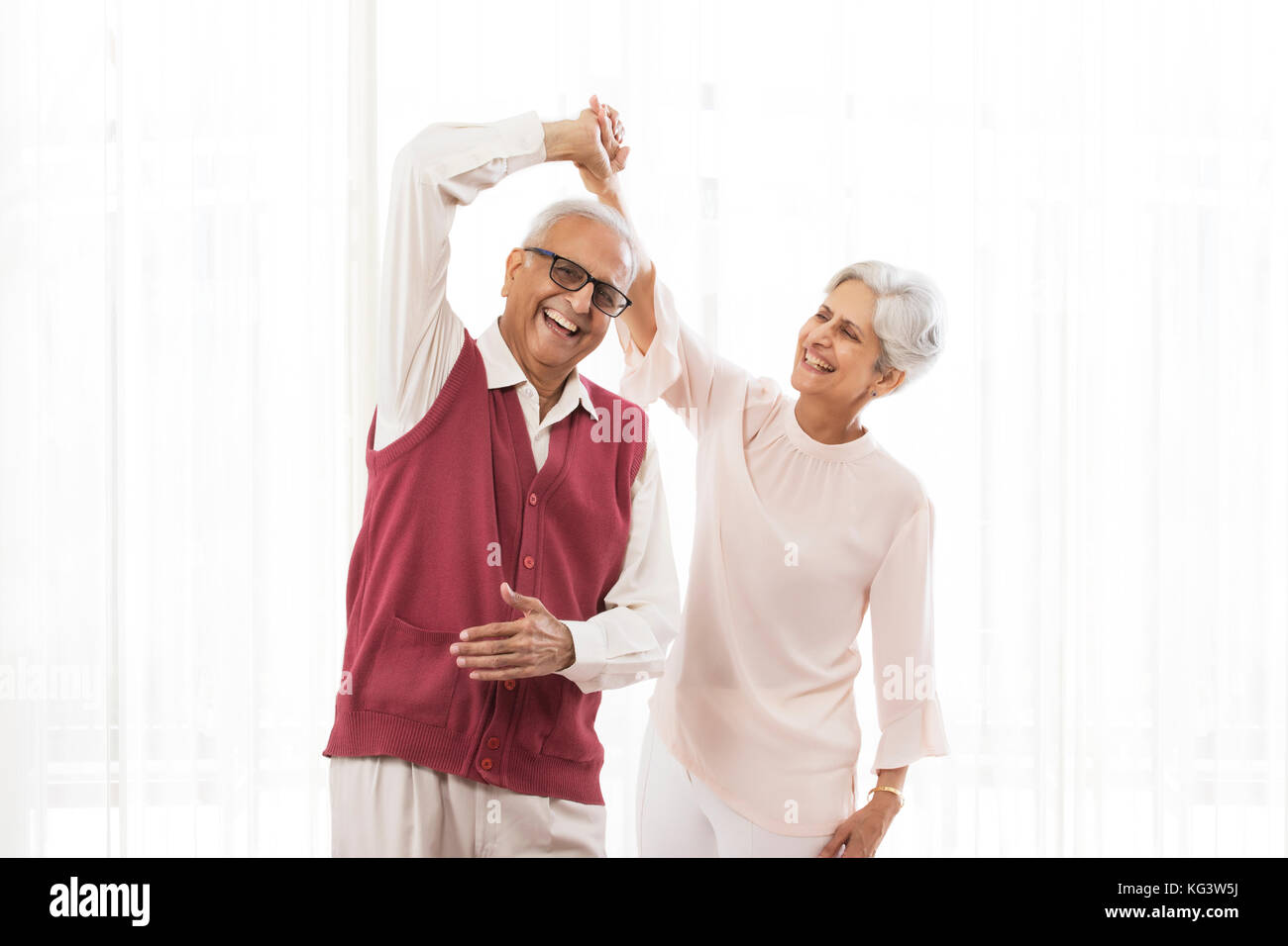 Senior couple dancing Stock Photo