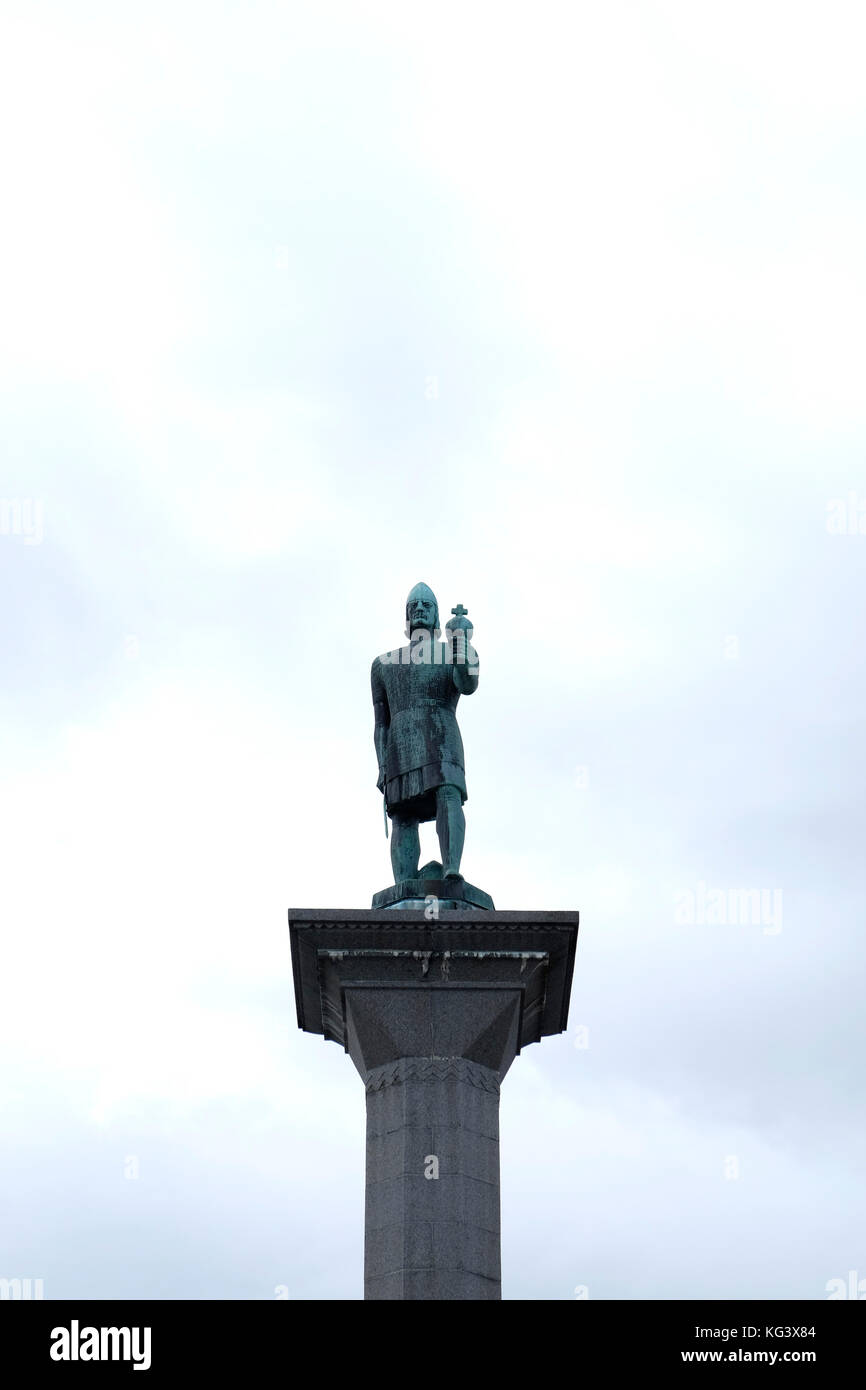 Norway,Trondheim,Olav Tryggvason Monument Stock Photo