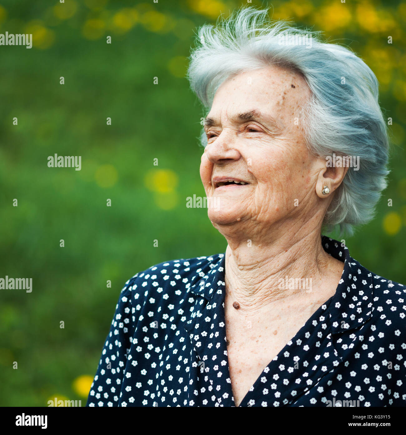 Smiling senior woman looking face hi-res stock photography and images ...