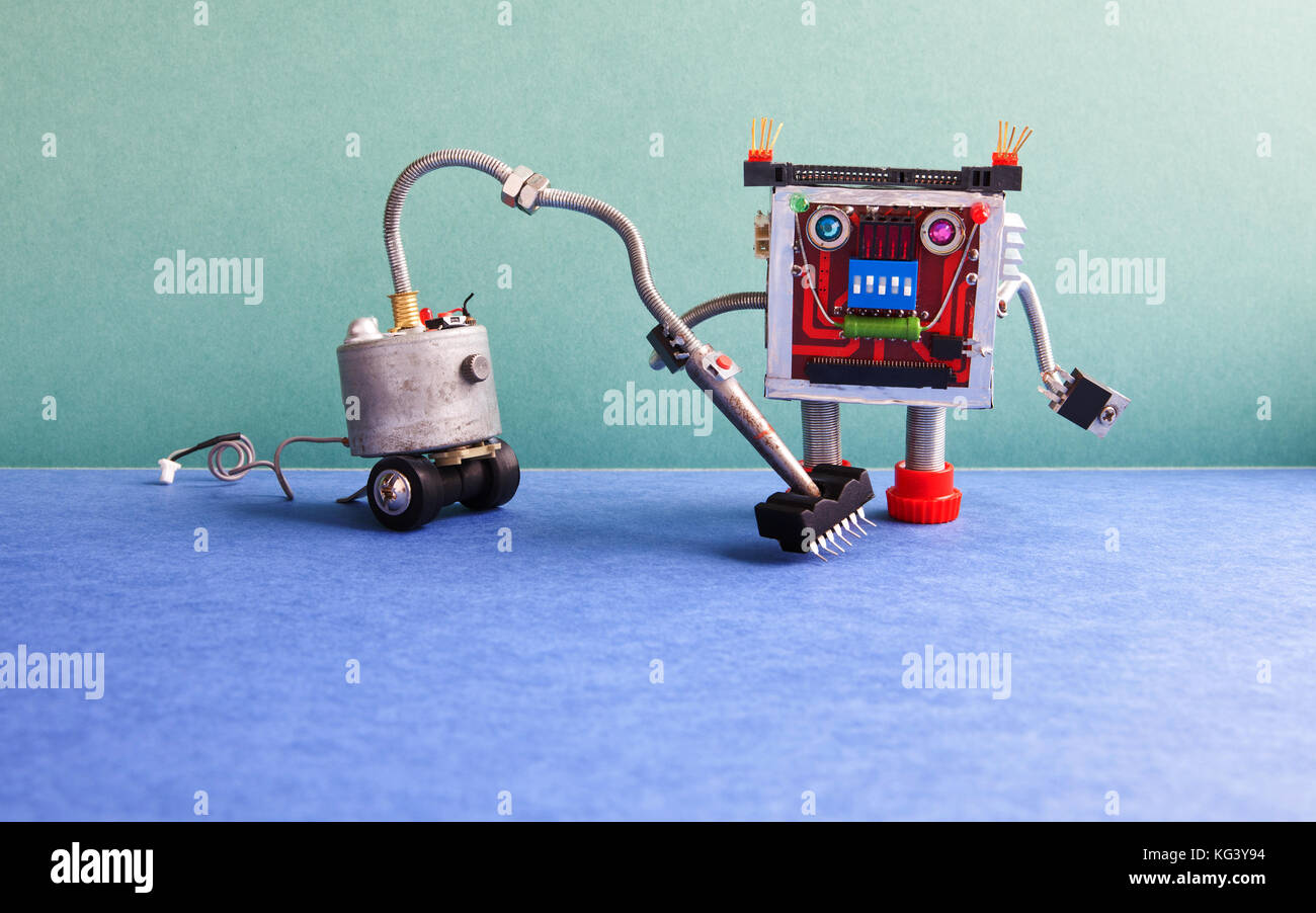 Vacuum cleaner machine robot washer. Automate cleaning room service