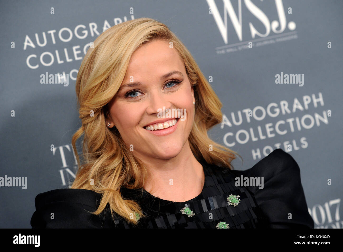 Reese Witherspoon attends the 2017 WSJ Magazine Innovator Awards at Museum of Modern Art on November 1, 2017 in New York City. Stock Photo