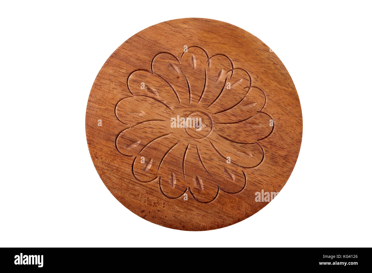 Flower carved on wood Stock Photo Alamy