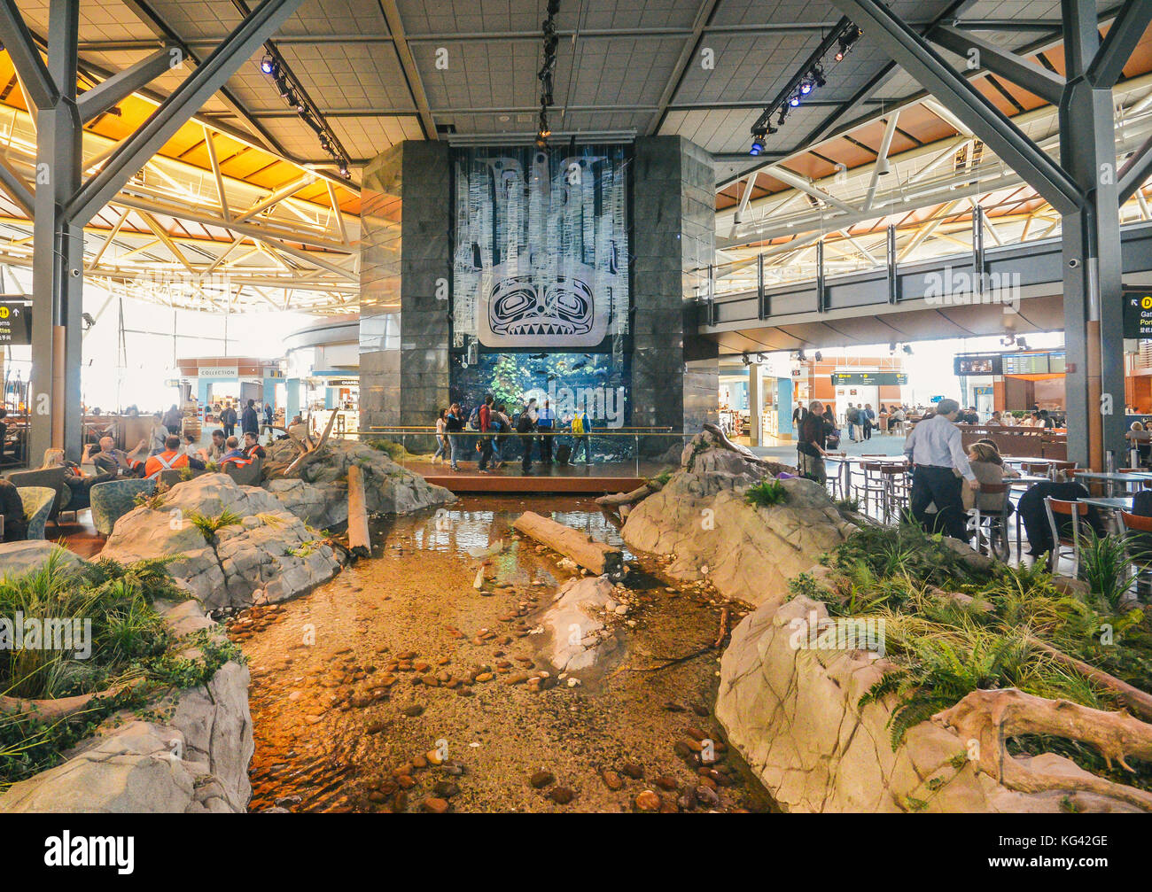 Inside terminal of Vancouver International Airport (YVR) in Canada Stock Photo