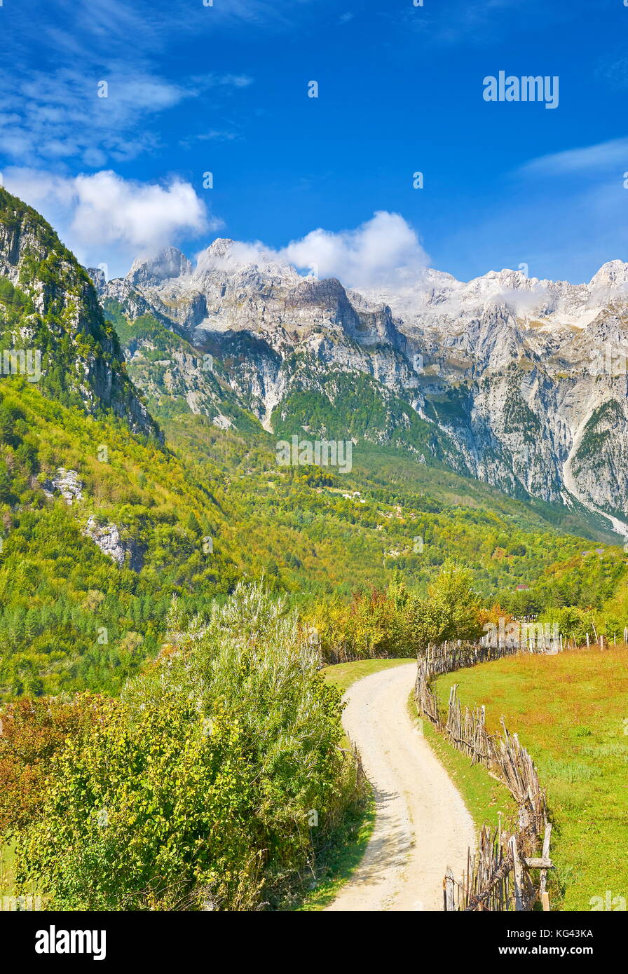 Theth Valley National Park, The Balkans, Albanian Alps, Albania Stock Photo