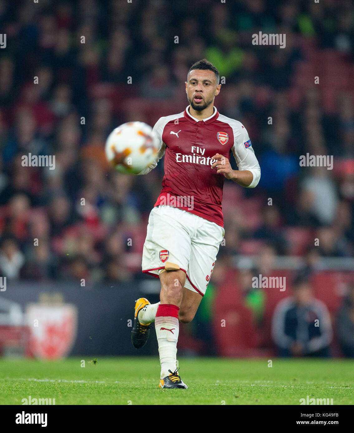 London, UK. 02nd Nov, 2017. Francis Coquelin of Arsenal during the UEFA Europa League group stage match between Arsenal and FC Red Star Belgrade at the Emirates Stadium, London, England on 2 November 2017. Photo by Andy Rowland. Credit: Andrew Rowland/Alamy Live News Stock Photo