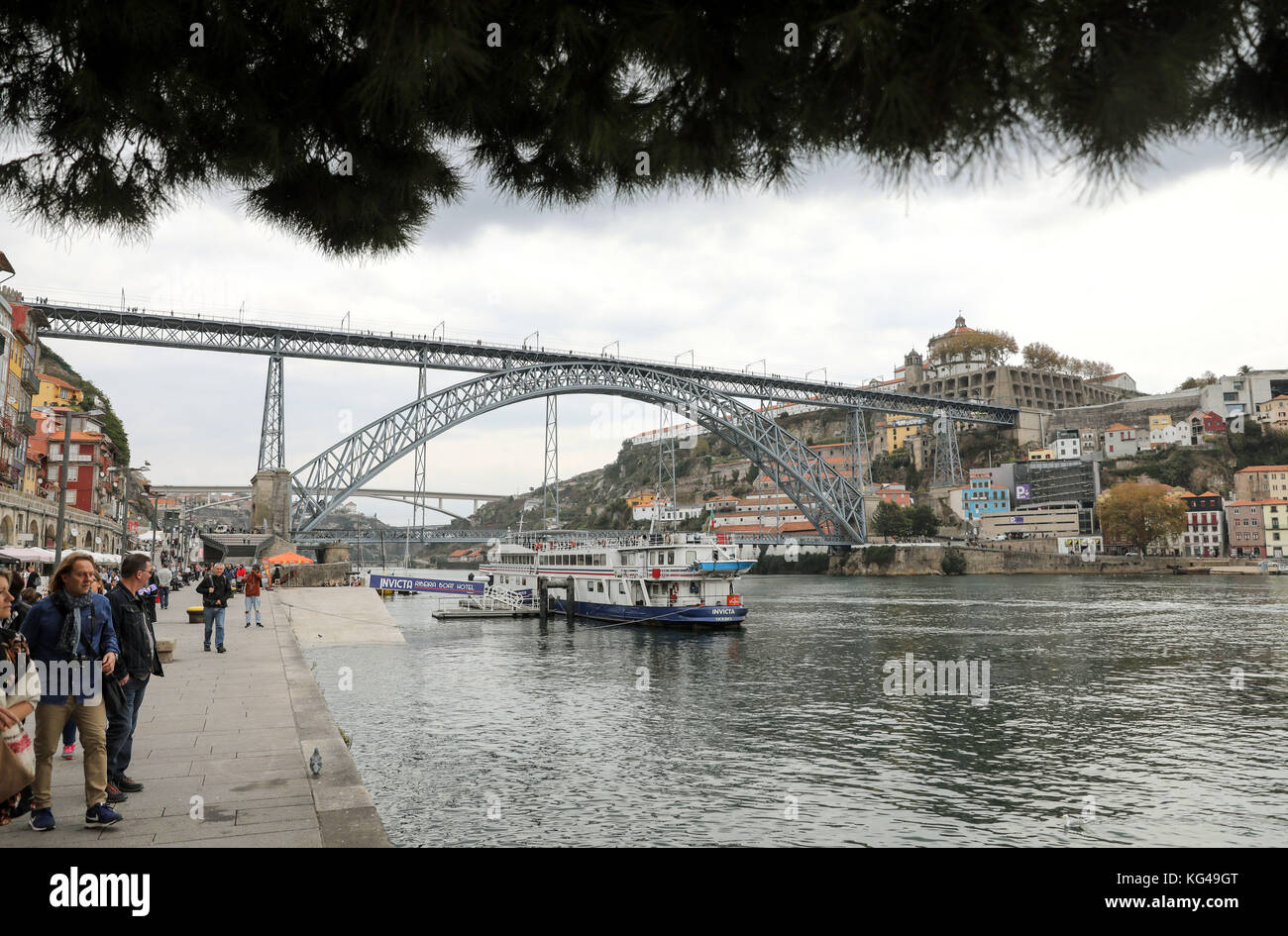 View of the city centre of Porto, the Douro river and the Dom Luis I