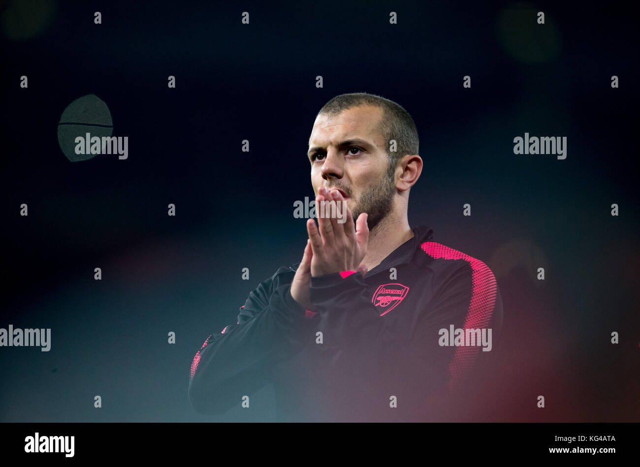 London, UK. 02nd Nov, 2017. Jack Wilshere of Arsenal ahead of the UEFA Europa League group stage match between Arsenal and FC Red Star Belgrade at the Emirates Stadium, London, England on 2 November 2017. Photo by PRiME Media Images. Credit: Andrew Rowland/Alamy Live News Stock Photo