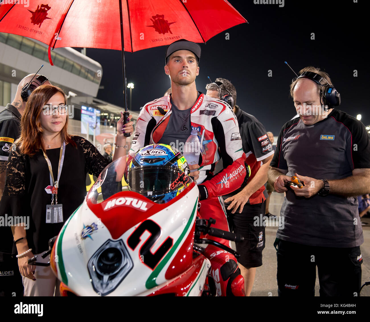 Losail Circuit, Qatar. 3rd November, 2017. Leon Camier who rides MV Agusta during the first race of the final round of the 2017 World Superbike Championship Credit: Tom Morgan/Alamy Live News Stock Photo