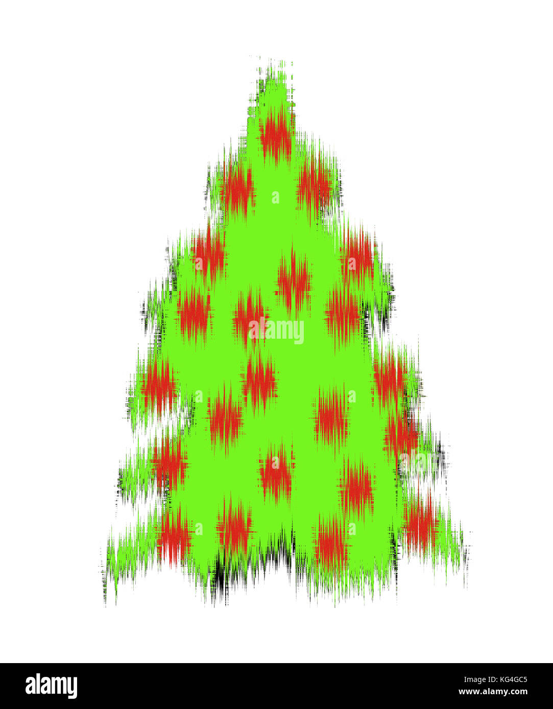 Weihnachtbaum mit roten Kugeln auf weissem Fond, Christmas tree with red baubles on white underground Stock Photo