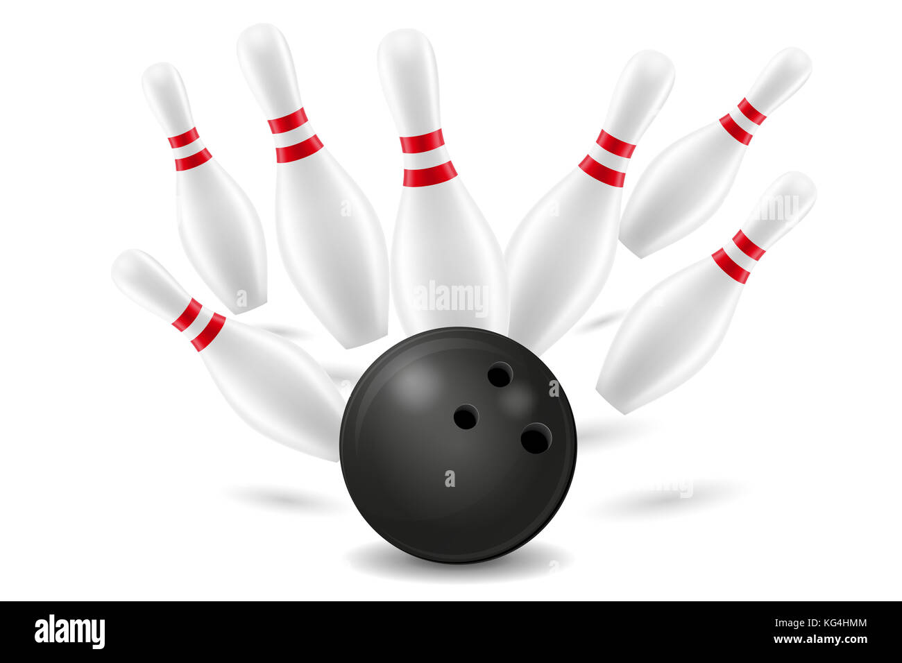 bowling ball and pin vector illustration isolated on white background