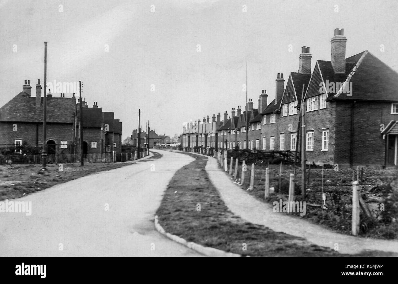 Vintage image of The Old Didcot showing council housing estate Stock Photo 164830450 Alamy