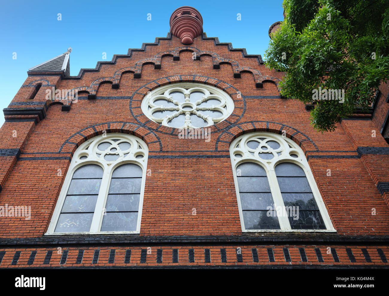Windows on Old Presbyterian Church Stock Photo