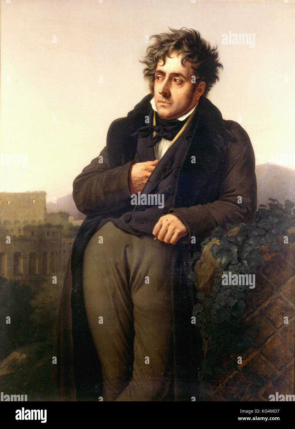 Anne-Louis Girodet de Roucy, called Girodet-Trioson -  Portrait of  François René viscount of Chateaubriand -  1811 Stock Photo