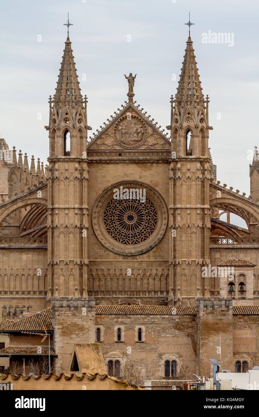 Famous Cathedral La Seu in Palma de Mallorca Stock Photo