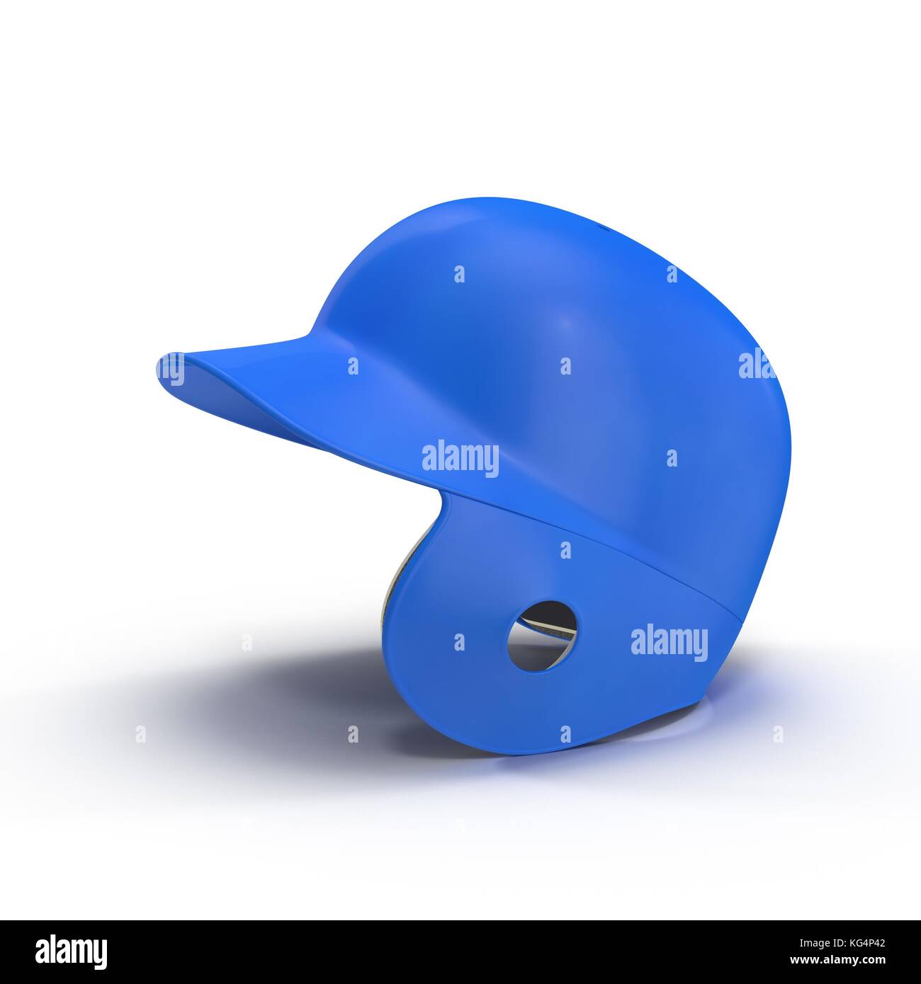 Blue baseball helmet on white 3D Illustration Stock Photo - Alamy