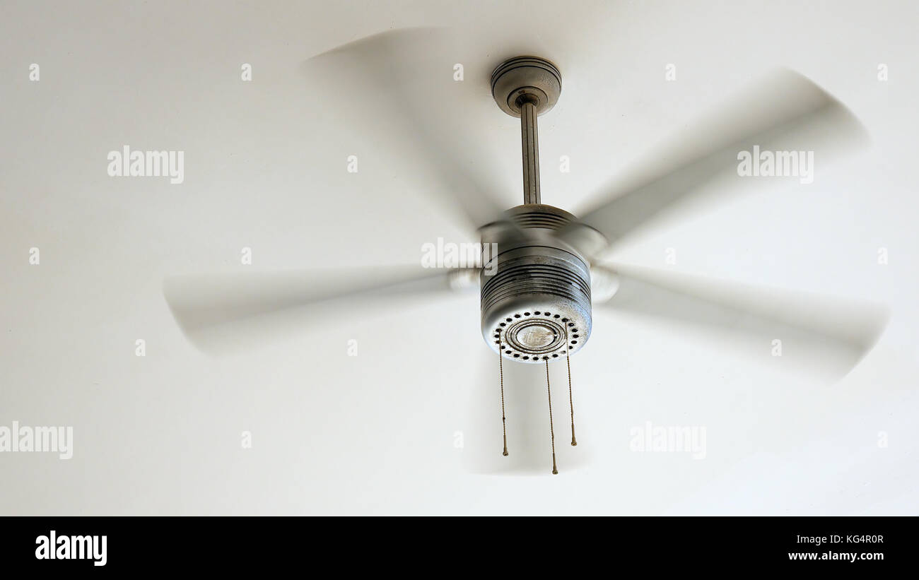 Ceiling fan rotating Stock Photo