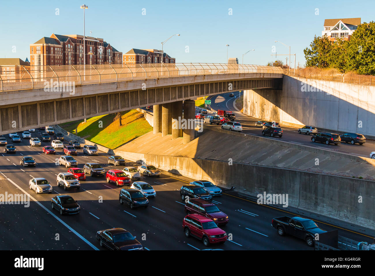 Atlanta, USA December 29, 2016 Aerial view of highway with