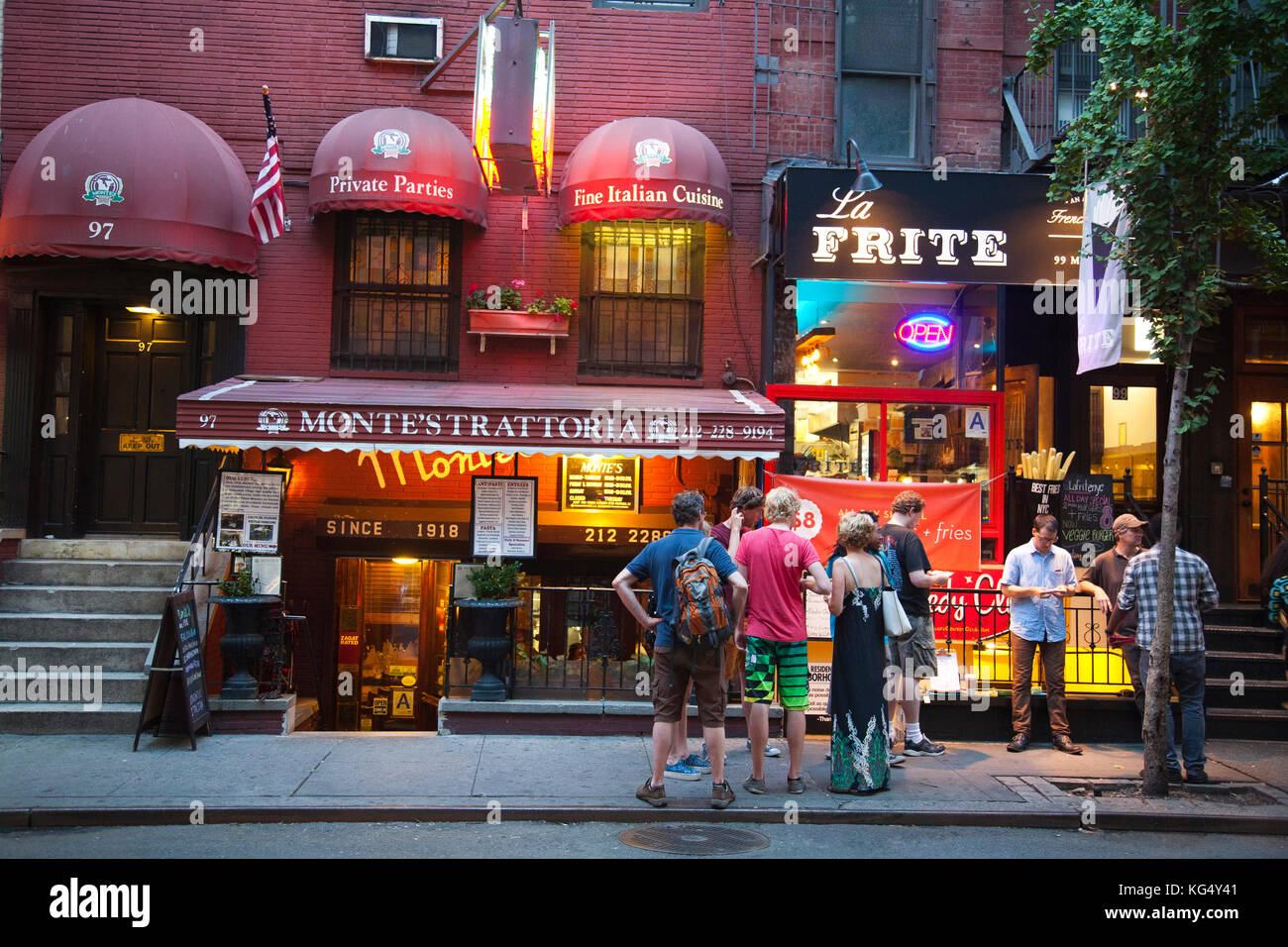 restaurants, nightlife, Greenwich village, New York, USA, America Stock Photo