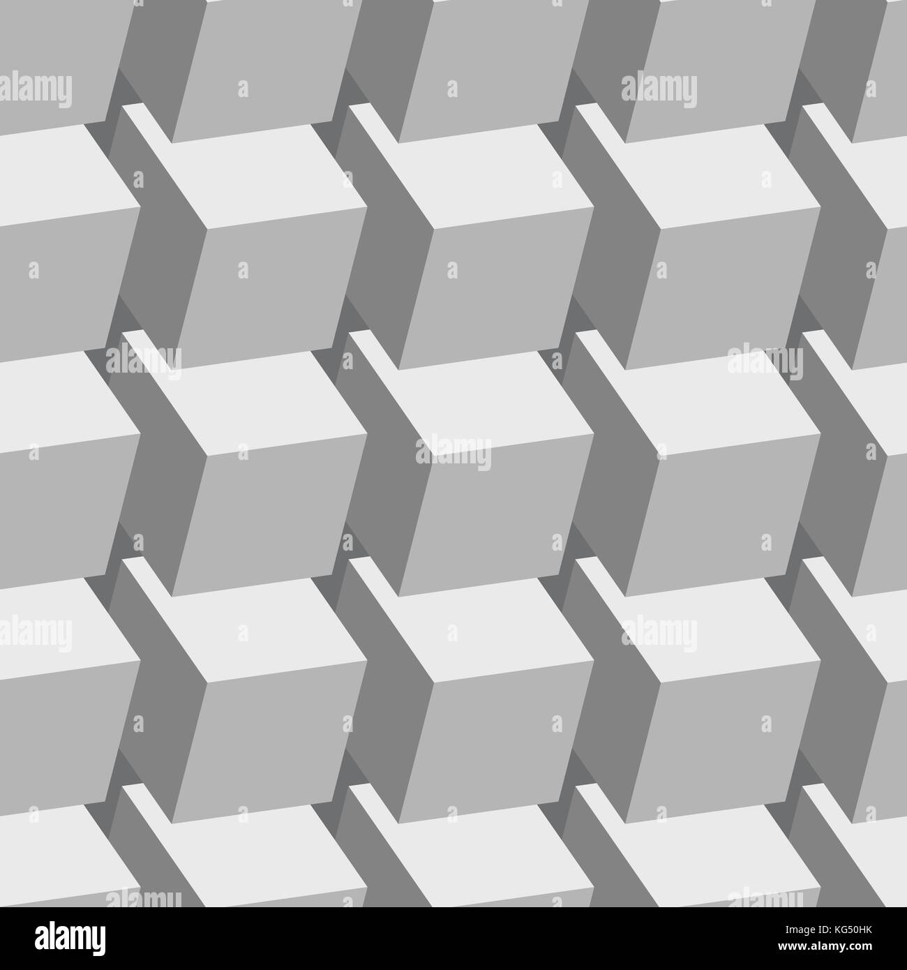 White Cubes Seamless Pattern Stock Vector