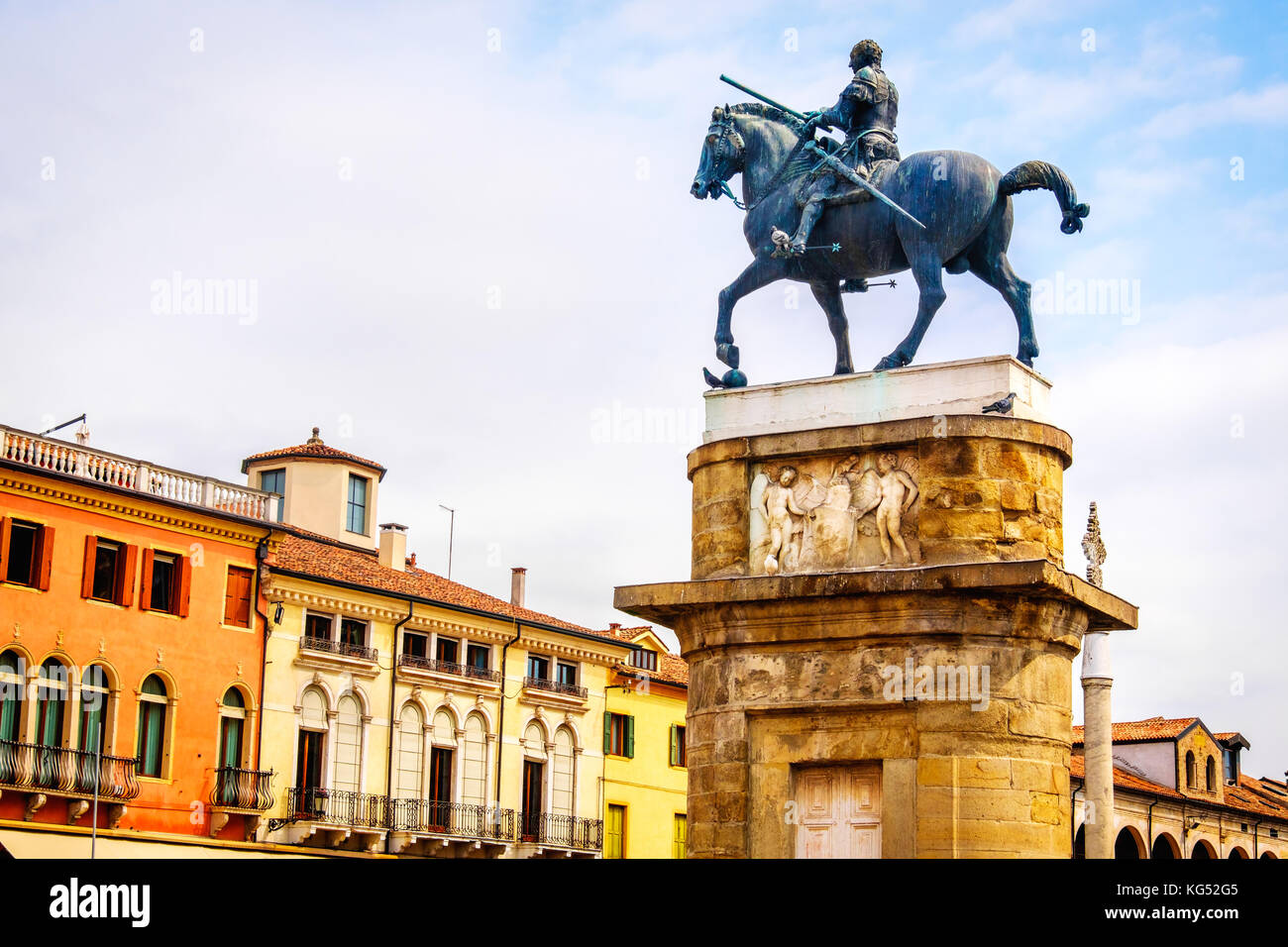 Equestrian statue of Gattamelata in Padua Donatello - Italy Stock Photo
