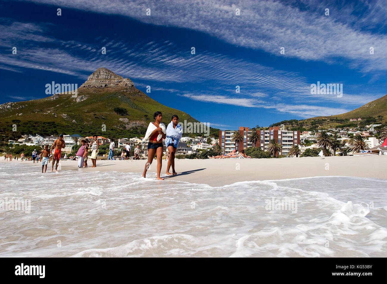 People on the beach in Cape Town, South Africa Stock Photo