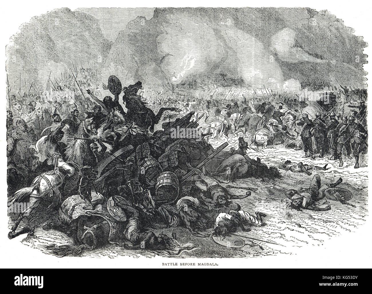The Battle of Magdala, April 1868, British Expedition to Abyssinia, 1867-1868 Stock Photo