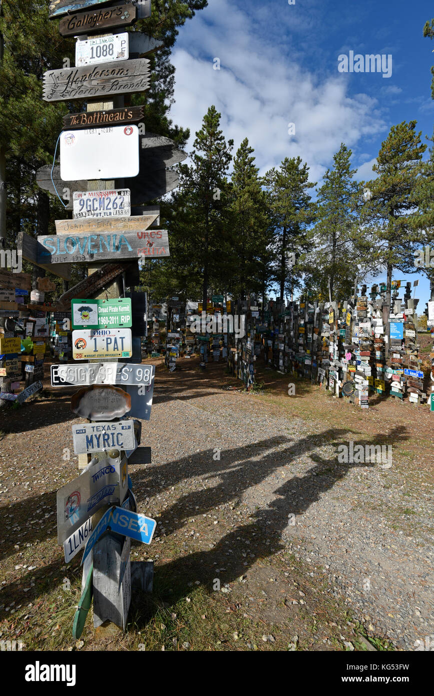 Watson Lake, Signpost Forest, Yukon, Canada Stock Photo Alamy
