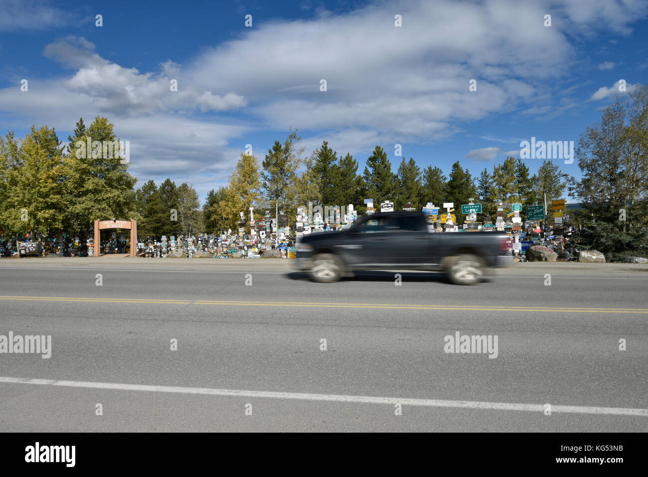Watson Lake, Signpost Forest, Yukon, Canada Stock Photo Alamy