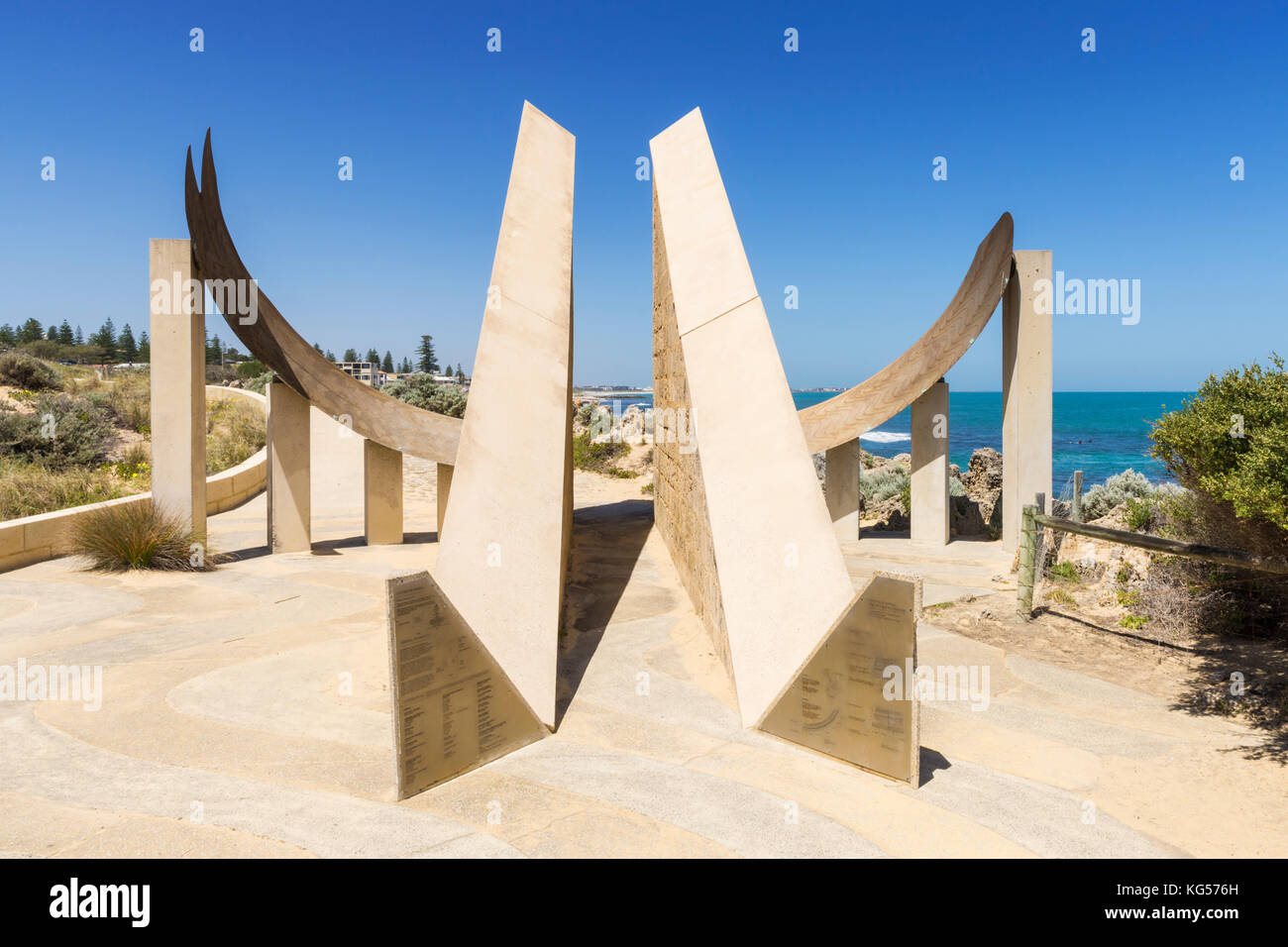 The Cottesloe sundial, Cottesloe beach, Western Australia Stock Photo