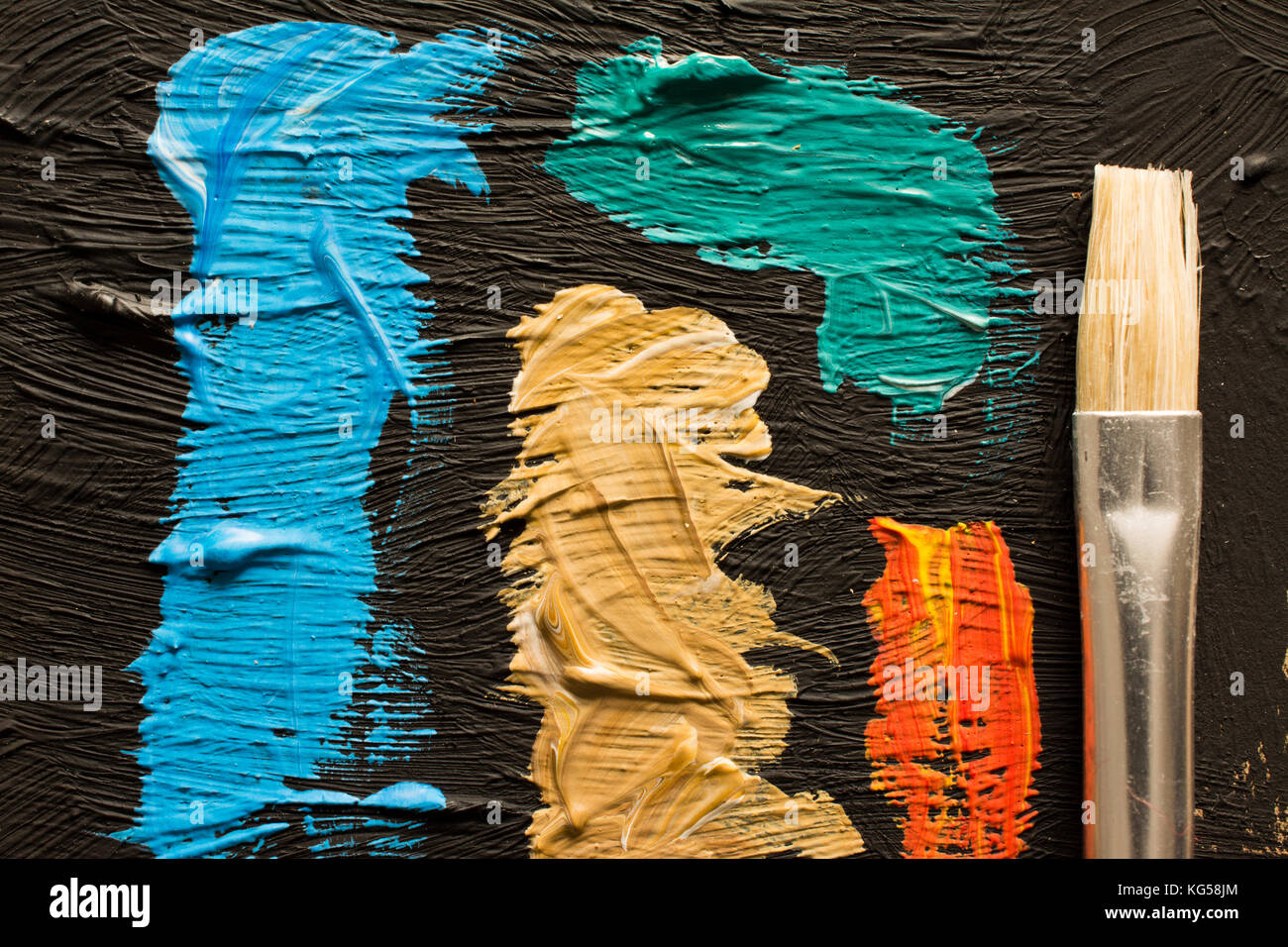 Abstract painting background with paintbrush. Wallpaper for a painter