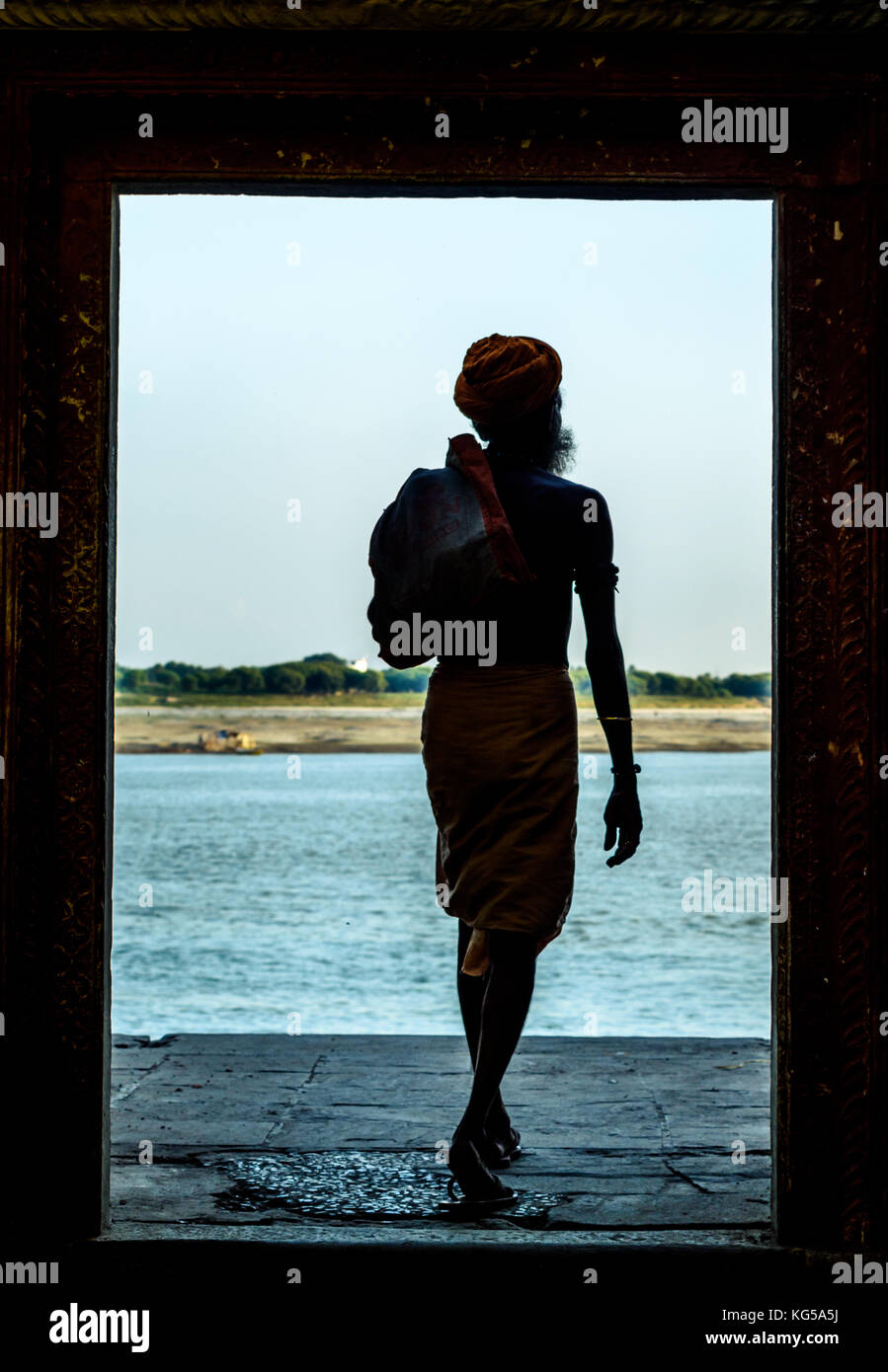 Monochrome backside of a sadhu baba at Varanasi,India Stock Photo - Alamy
