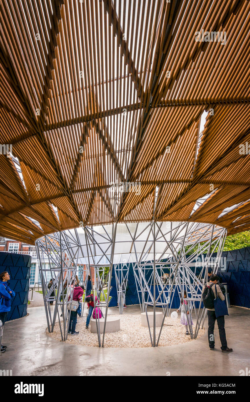 The Serpentine Pavilion 2017 designed by Francis Kéré, Kensington Gardens, London, UK Stock Photo