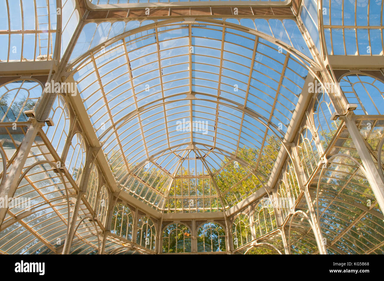 The Cristal Palace, indoor view. The Retiro park, Madrid, Spain. Stock Photo
