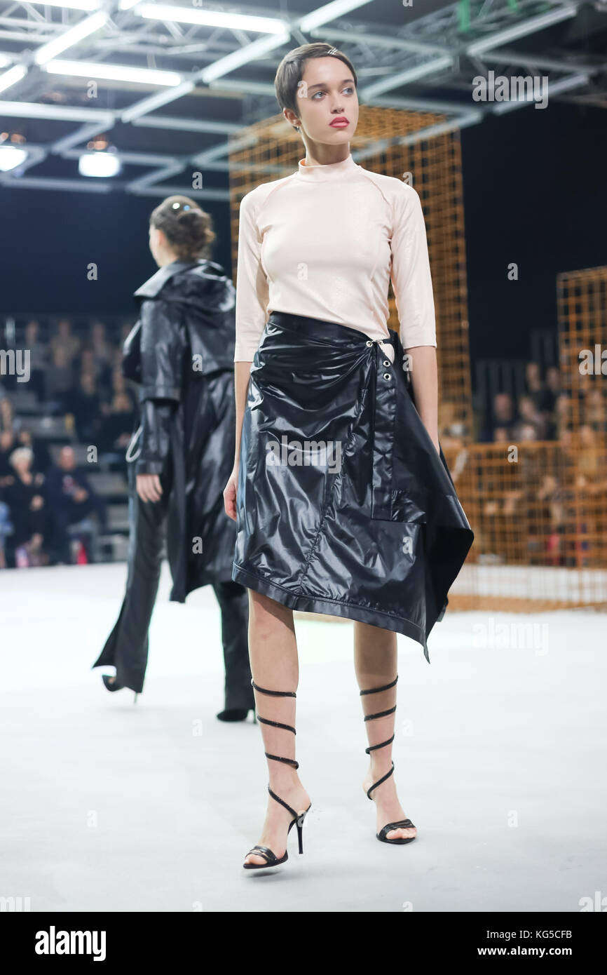 ZAGREB, CROATIA OCTOBER 25, 2017 Fashion model wearing clothes for