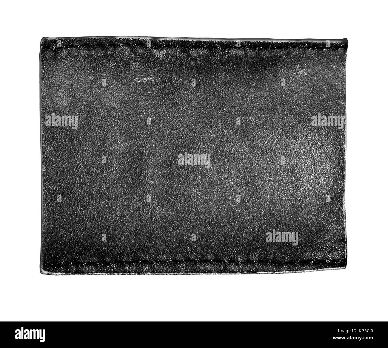 Blank leather background with stitches, isolated.with clipping path