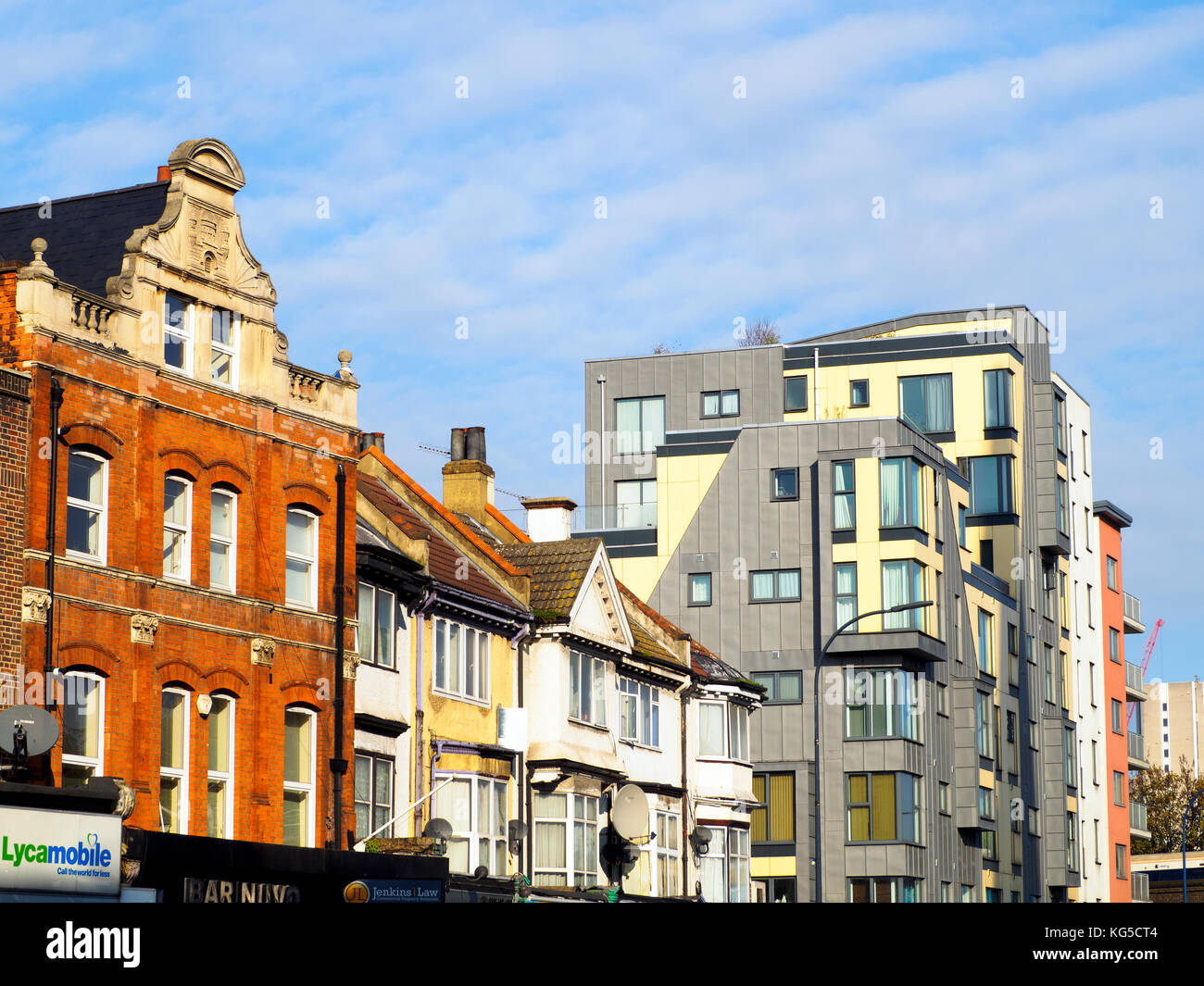 Apartment house facade in Lewisham High Street - London, England Stock Photo