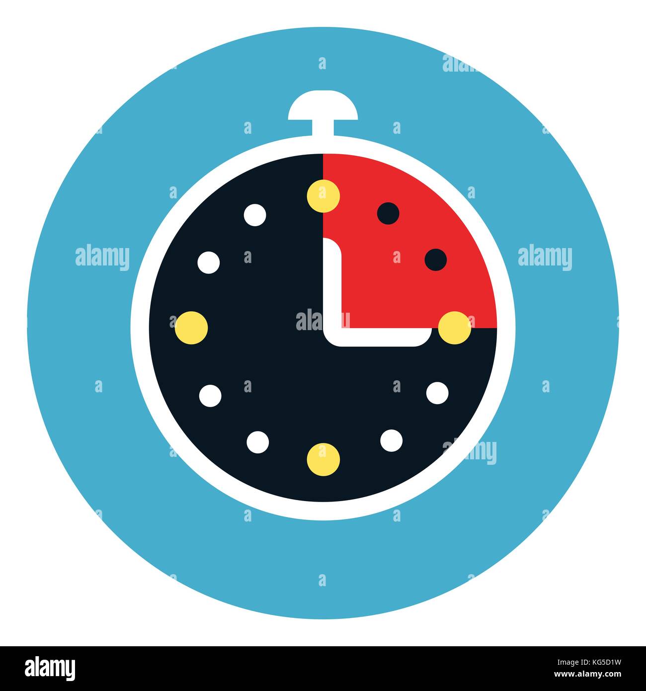 Stop Watch Icon On Round Blue Background Stock Vector Image & Art - Alamy