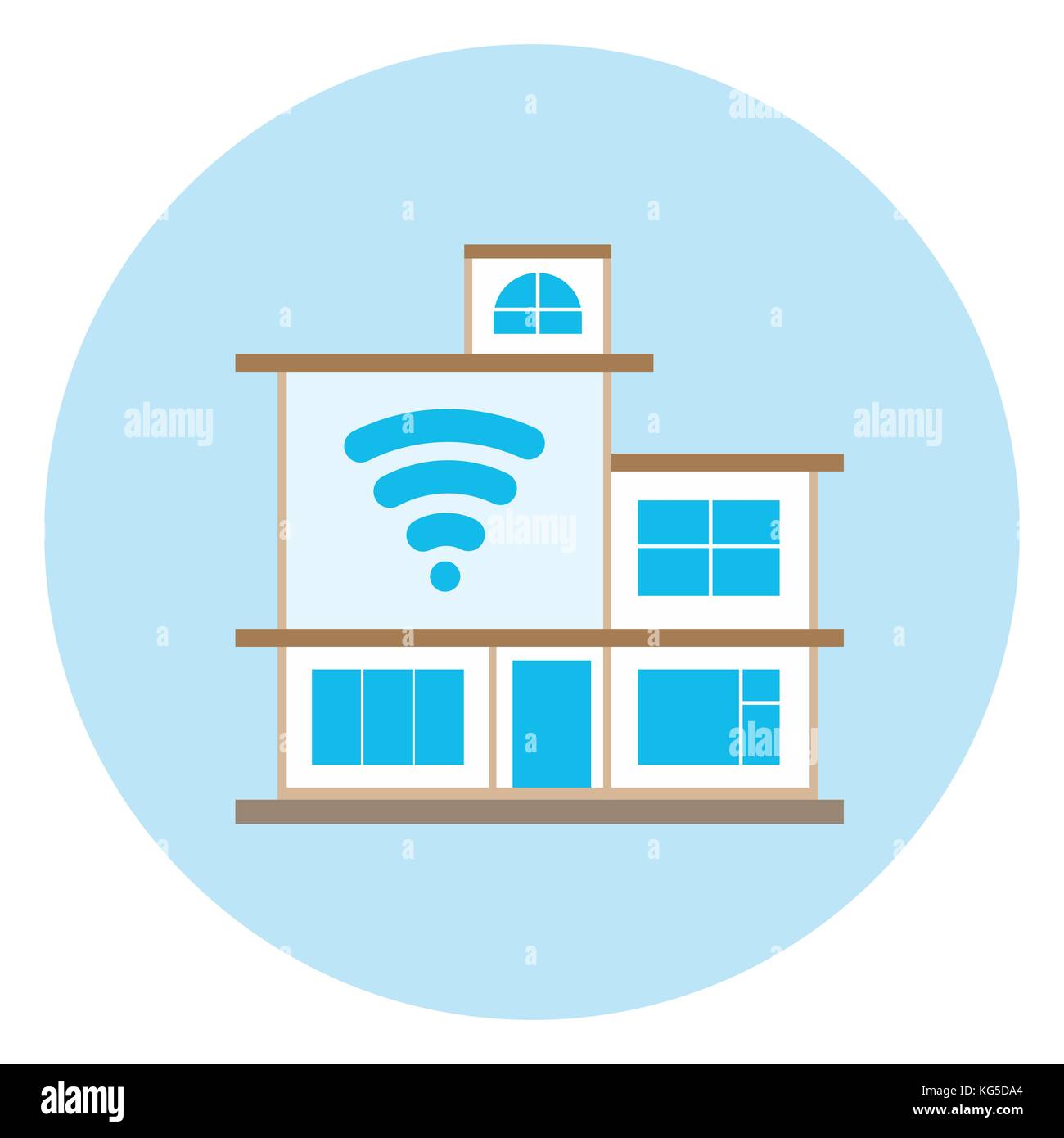 Smart House Icon On Blue Background Modern Home Control Technology ...