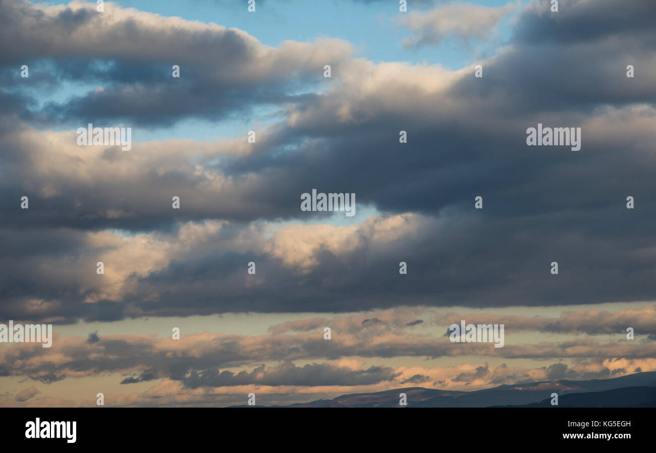 Dark sky with black clouds brings storm rain Stock Photo - Alamy
